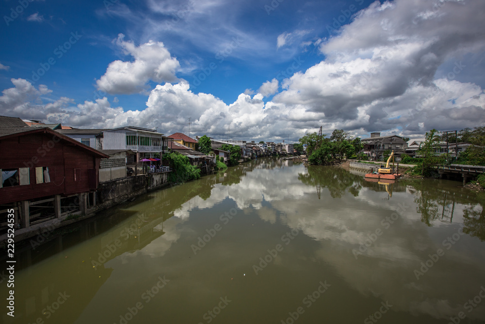 Chanthaburi Waterfront Community: October 21, 2018, Chanthaburi River Community Cultural Center has many shops and souvenirs, tourists come to see the city, Thailand.