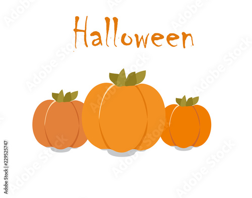 Orange paper pumpkin. Halloween. Vector illustration.