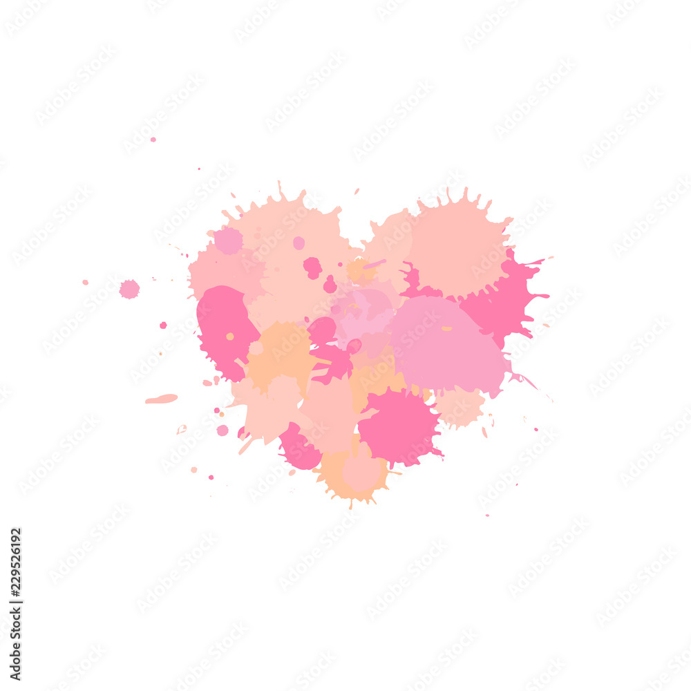Pink heart, vector element for your design