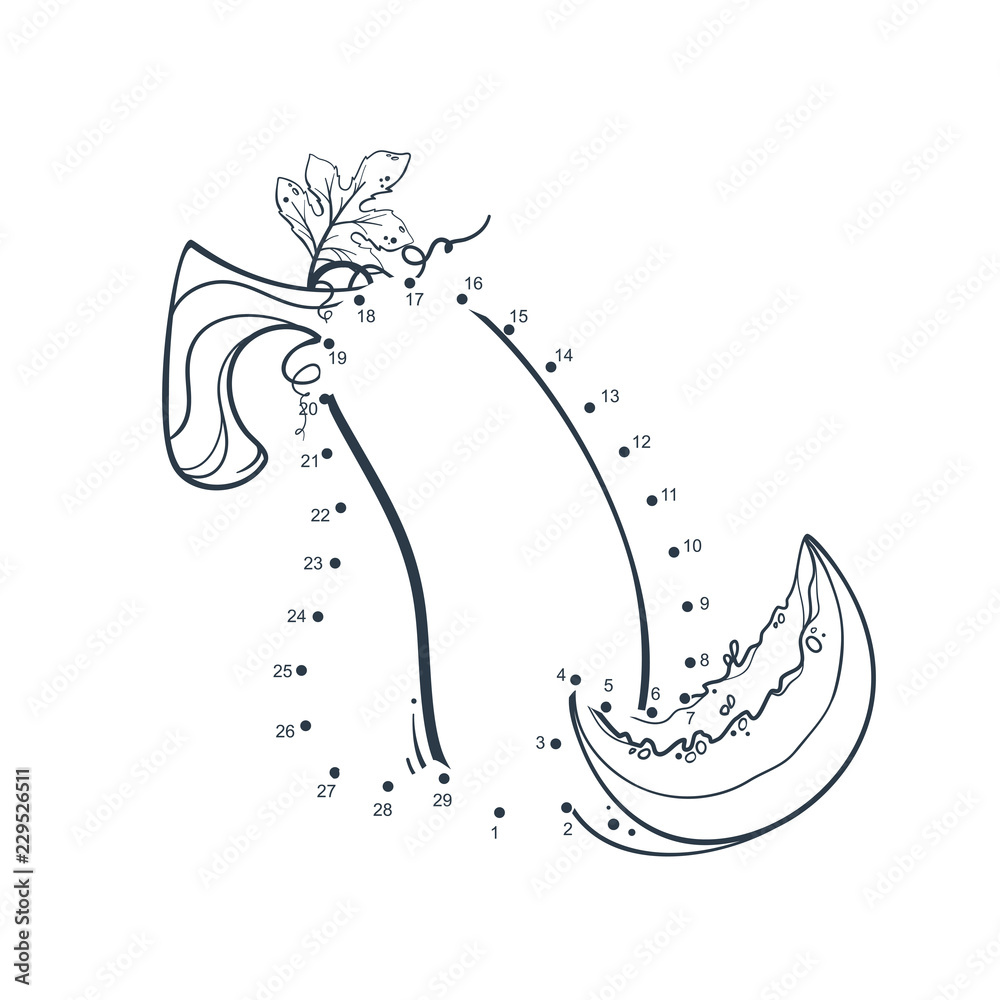 Connect the dots children educational drawing game. Dot to dot by numbers  game for kids. Printable worksheet activity for toddlers with pumpkin Stock  Vector | Adobe Stock