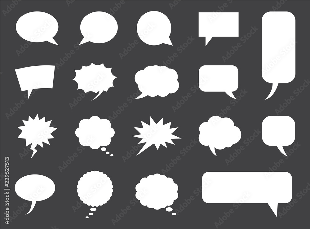 Blank empty speech bubbles set in vector
