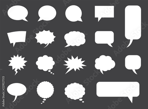 Blank empty speech bubbles set in vector