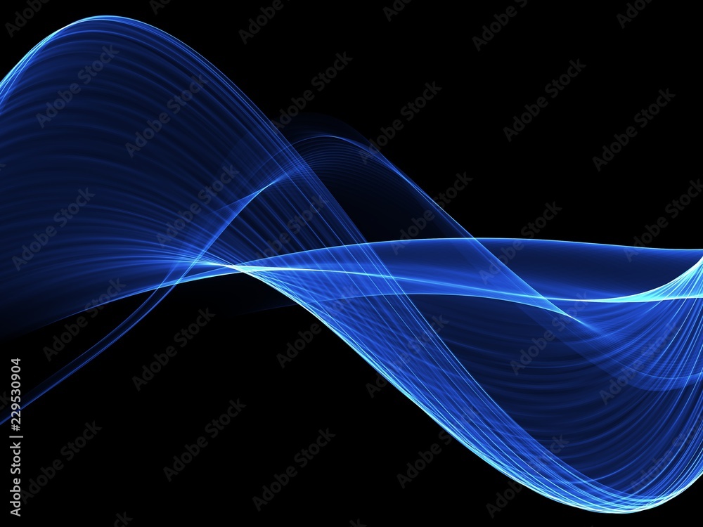      Abstract blue flow wave background 