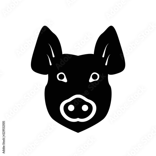 Vector pig silhouette for retro logos, emblems, badges, labels template vintage design element. Isolated on white background