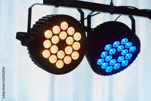 Fotografija LED lighting equipment, LED forstage professional lighting device colored