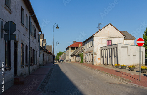 Fototapeta Naklejka Na Ścianę i Meble -  Street of old town of Bauska.