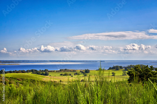 Landscape and Baltic Sea with clouds on the island Hiddensee. Panorama of Hiddensee. © DR pics