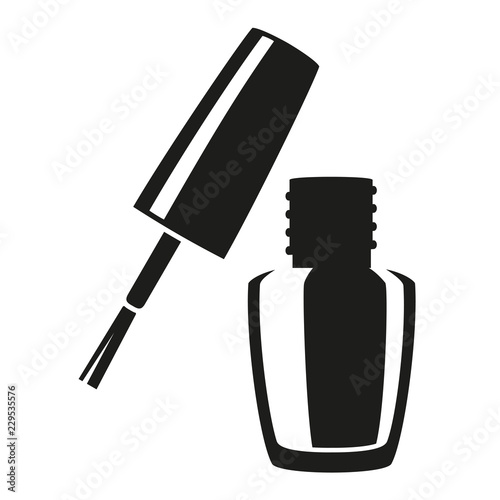 Black and white open nail polish silhouette