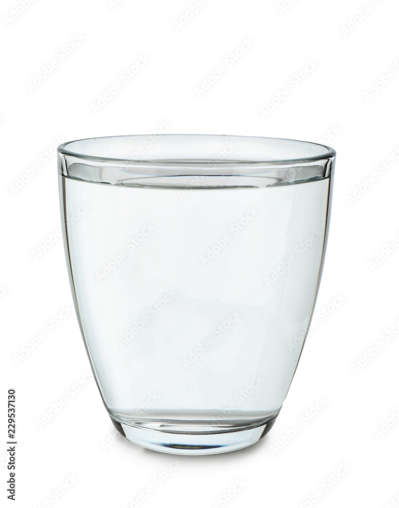 Glass of clean cool water on white background Glass of clean cool water on white background