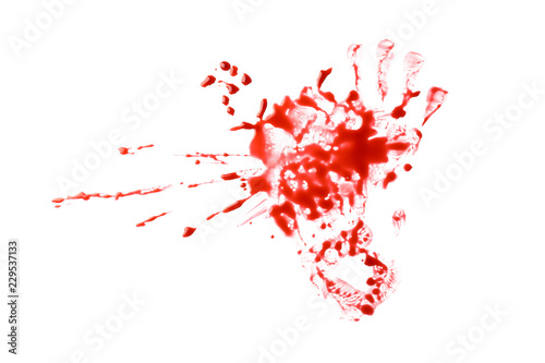 Blood splashes with palm pr...
