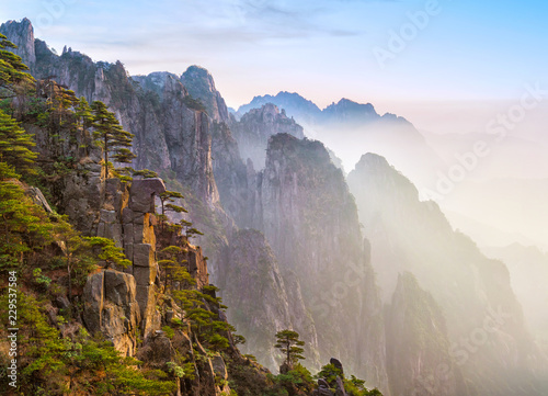 Famous Huangshan mountain (Yellow Mountain) in Anhui, China