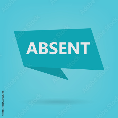 absent word on a sticker- vector illustration