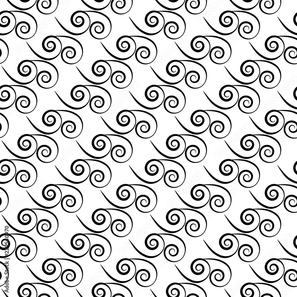 Wavy line seamless pattern. Fashion graphic background design. Modern stylish abstract texture. Monochrome template for prints, textiles, wrapping, wallpaper, website etc. Vector illustration.