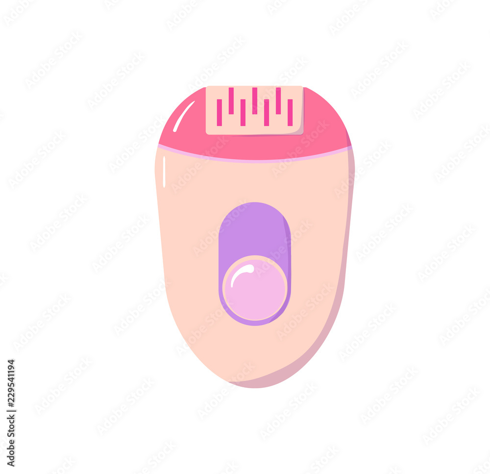 Pink Electric epilator Depilation or hair removal. Isolated