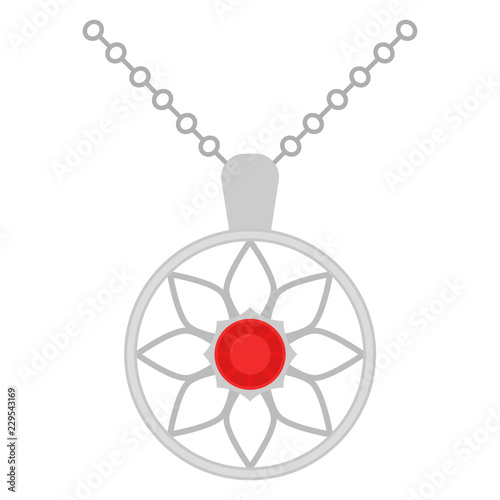 Necklace with gem hand drawn outline icon. Female accessory - necklace vector sketch illustration for print, web, mobile and infographics isolated on white background. Vector illustration. EPS 10.
