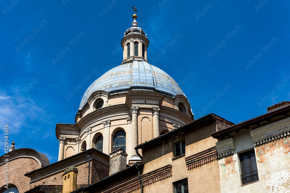The Dome of St Andrew Cathedral in Mantua (Montova in Italian). Mantua is a city in the area called Lombardy in Northern Italy in Europe.