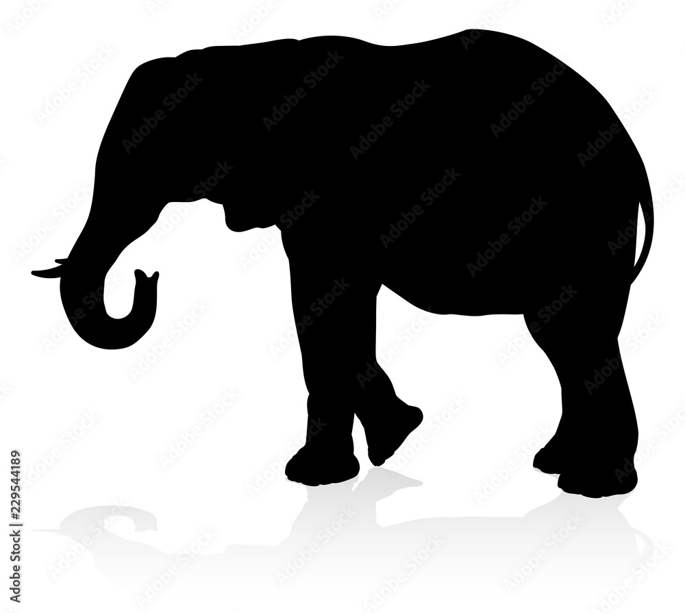 Naklejka premium An elephant safari animal silhouette 