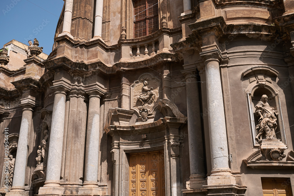 Palermo, Italy - September 06, 2018 : View of Sant Anna la Misericordia church