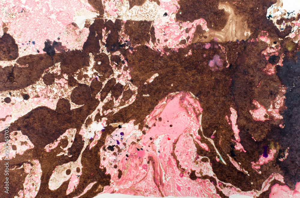 Abstract background for text or image. Ebru technique. Modern art. Marbled paper. Marbleized effect. Marble paper texture. Pink and brown. Abstract background for text or image. Ebru technique. Modern art. Marbled paper. Marbleized effect. Marble paper texture. Pink and brown.