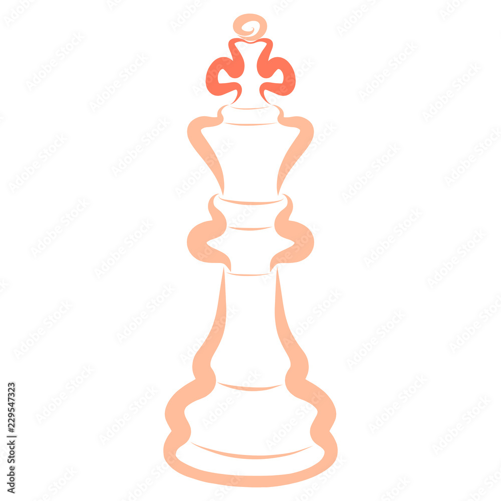 Chess piece, bright king, colorful pattern, intellectual game Chess piece, bright king, colorful pattern, intellectual game