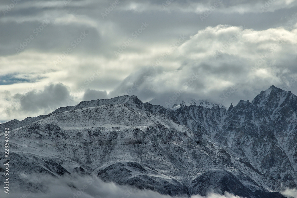 A landscape shot of mountain peaks from a neighboring peak at 1830ft. 