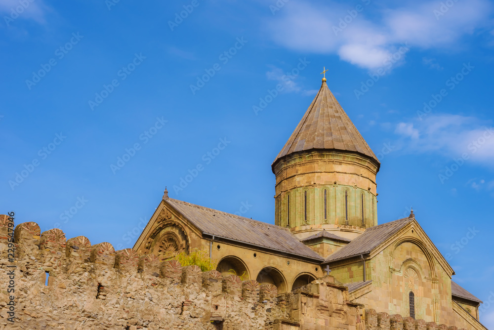 View of the monastery Svetitskhoveli in Georgia, Mtskheta