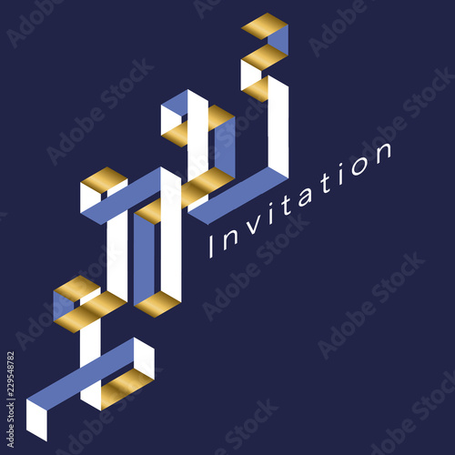 Gold and sea blue luxury ge...