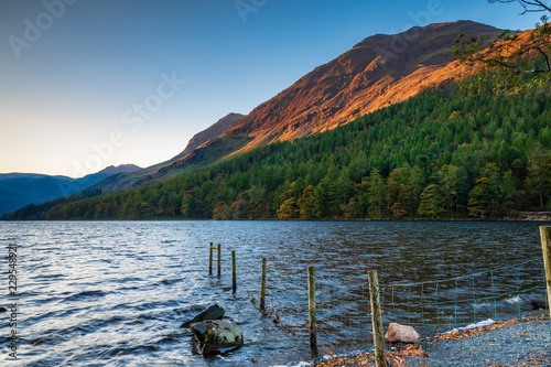 Golden Light on High Stile Fells above Buttermere / Buttermere is a lake in the English Lake District which is now a Unesco World Heritage Site.