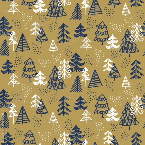 Xmas seamless pattern. Hand...