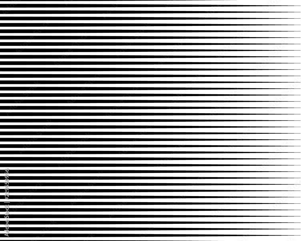 Black and white Line halftone pattern with gradient effect. Horizontal stripes. Vector illustration