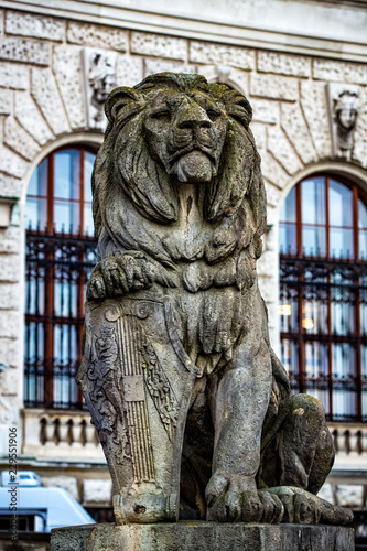 Statues adorning the facade of the Austrian National Library  photo