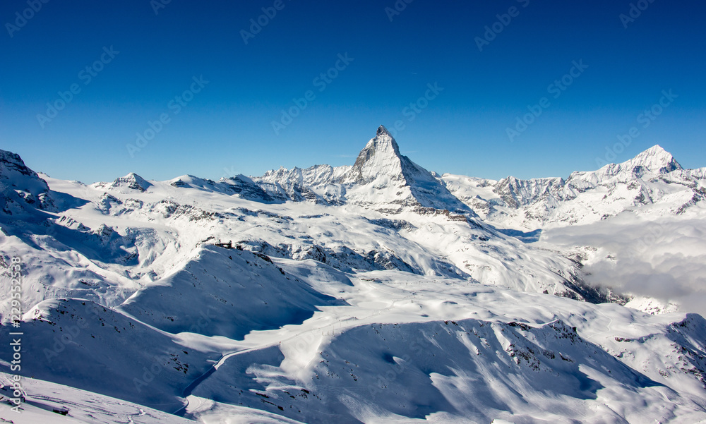 Panorama Matterhorn, Gletscher, Gornergrat Panorama Matterhorn, Gletscher, Gornergrat