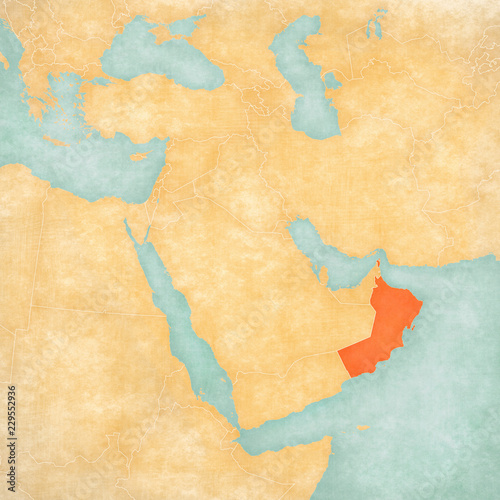Map of Middle East - Oman © Tindo