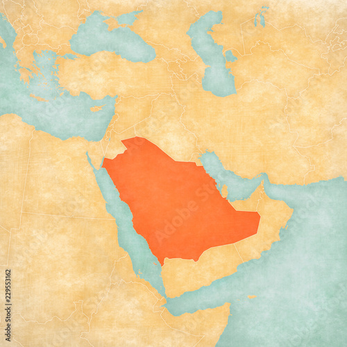 Map of Middle East - Saudi Arabia