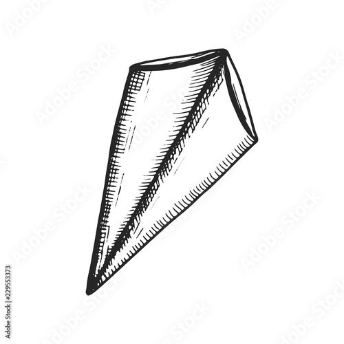 napkin dining room paper sketch. isolated drawing