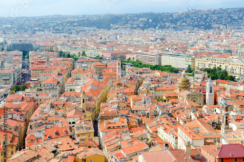 Beautiful panoramic view from above on Nice, France