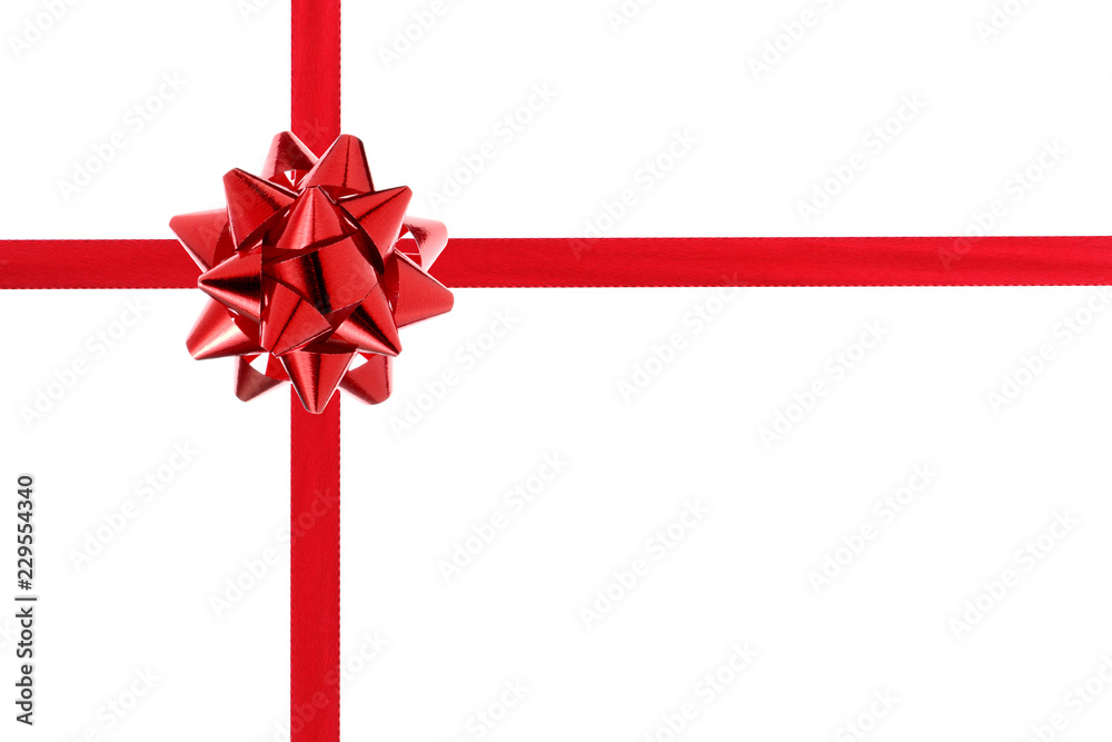 red package bow and a ribbon isolated on white background with clipping path included red package bow and a ribbon isolated on white background with clipping path included