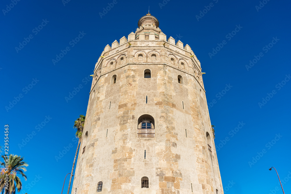 The Torre del Oro tower in Seville, Spain.