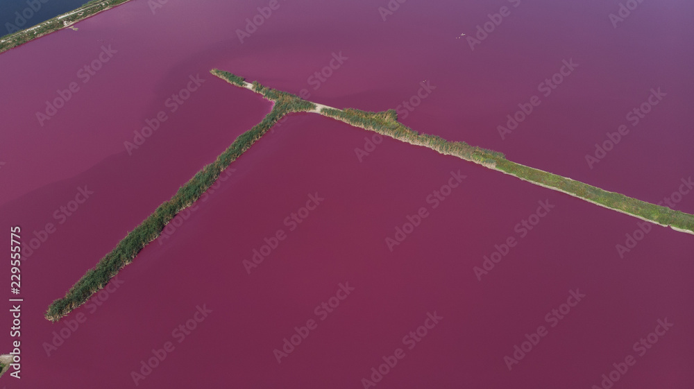 Aerial View of Pink Lake Ponds