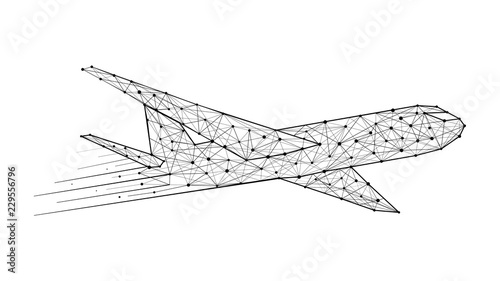 Abstract polygonal airplane template