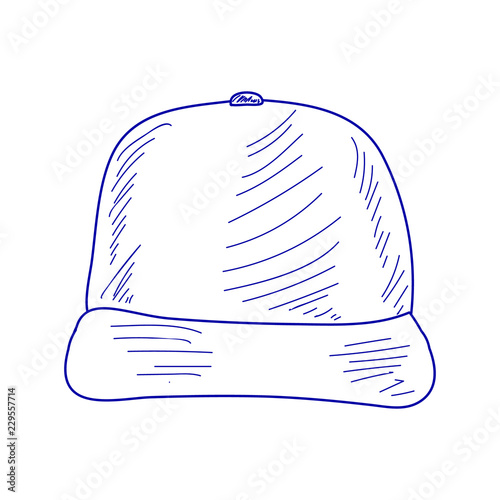 blue sketch baseball cap