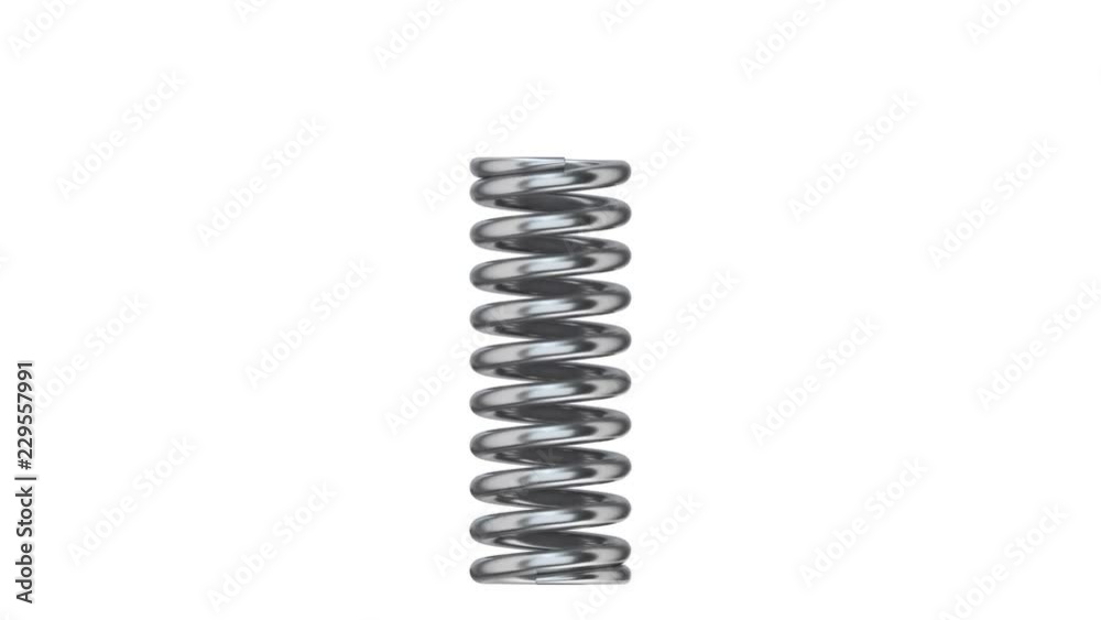 Tension and compression spring animation seamlessly loopable with alpha mask