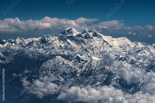 View of the Mount Everest mountain range