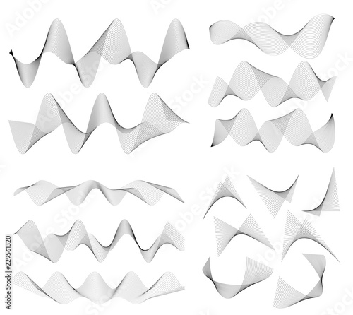 Fototapeta Naklejka Na Ścianę i Meble -  wavy lines form spiral ribbon design element effect 3d41
