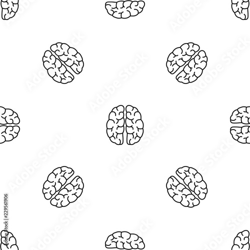 Fototapeta Naklejka Na Ścianę i Meble -  Human brain pattern seamless vector repeat geometric for any web design