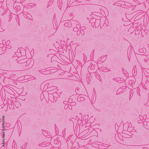 Floral seamless pattern with branches and leaves. Vector illustration.