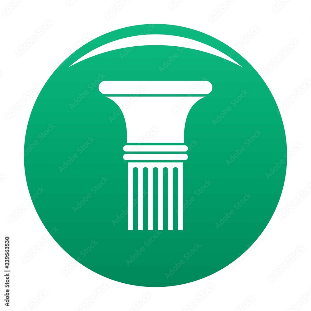 Fluted column icon. Simple illustration of fluted column vector icon for any design green Fluted column icon. Simple illustration of fluted column vector icon for any design green
