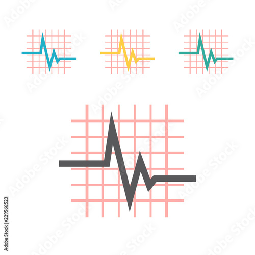 Hheart beat cardiogram. Line icon for web, mobile and infographics. Vector.