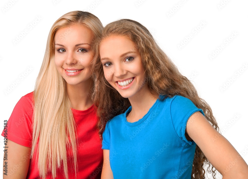 Portrait of Two Smiling Girlfriends / Sisters Portrait of Two Smiling Girlfriends / Sisters