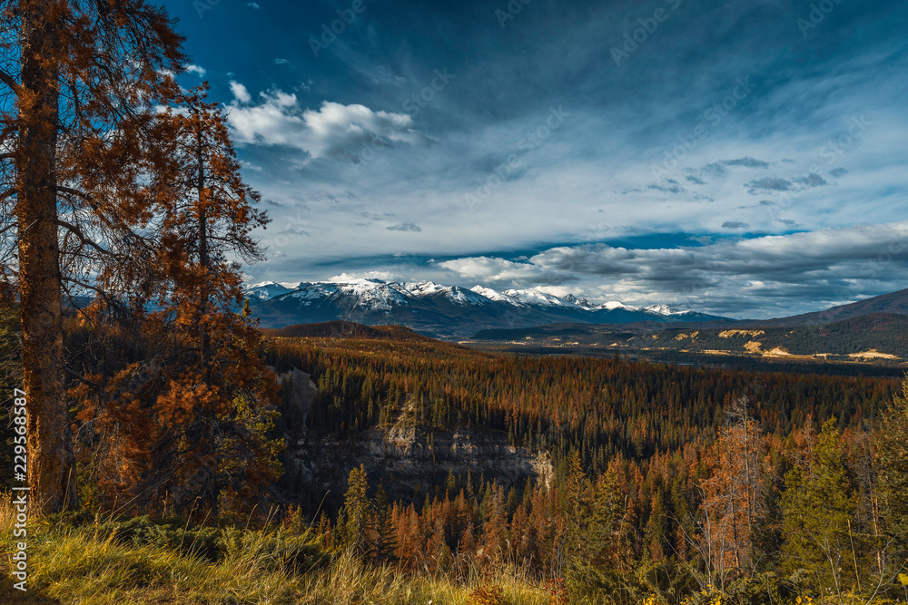 The stunning mountain range of Jasper, Alberta, Canada